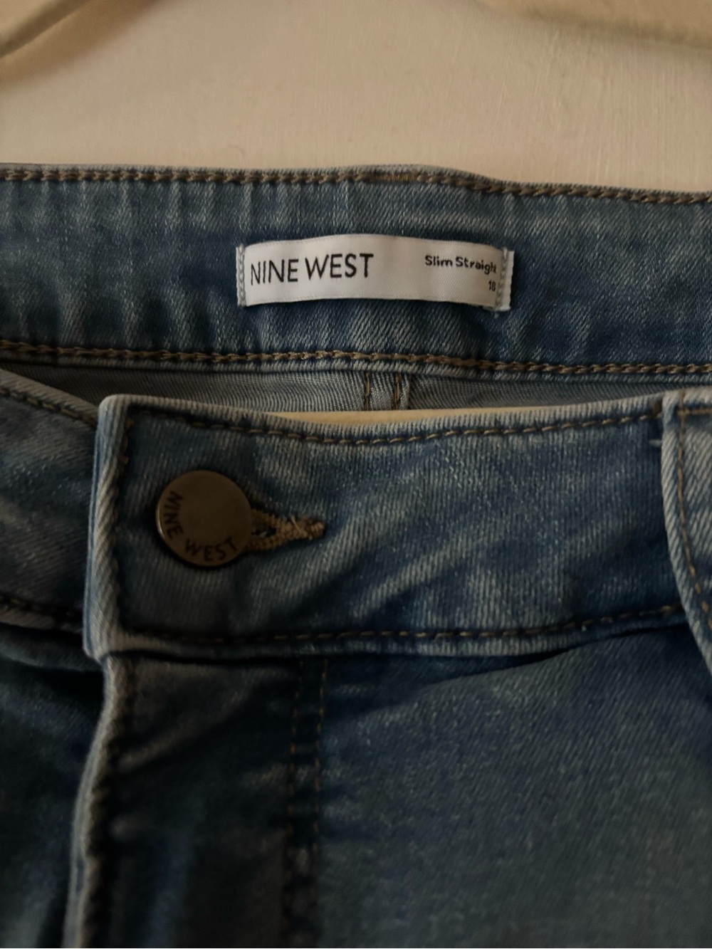 Nine West Women's Straight Leg Jeans in Light Blue Denim
